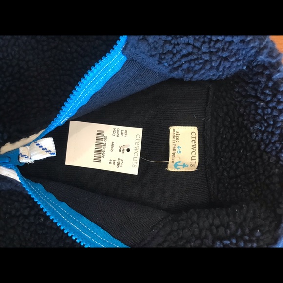 CrewCuts Kids Sherpa Half-Zip Popover NWT - 4-5 - Picture 2 of 3